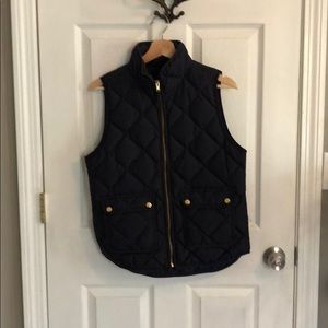 J Crew navy puffed vest size small